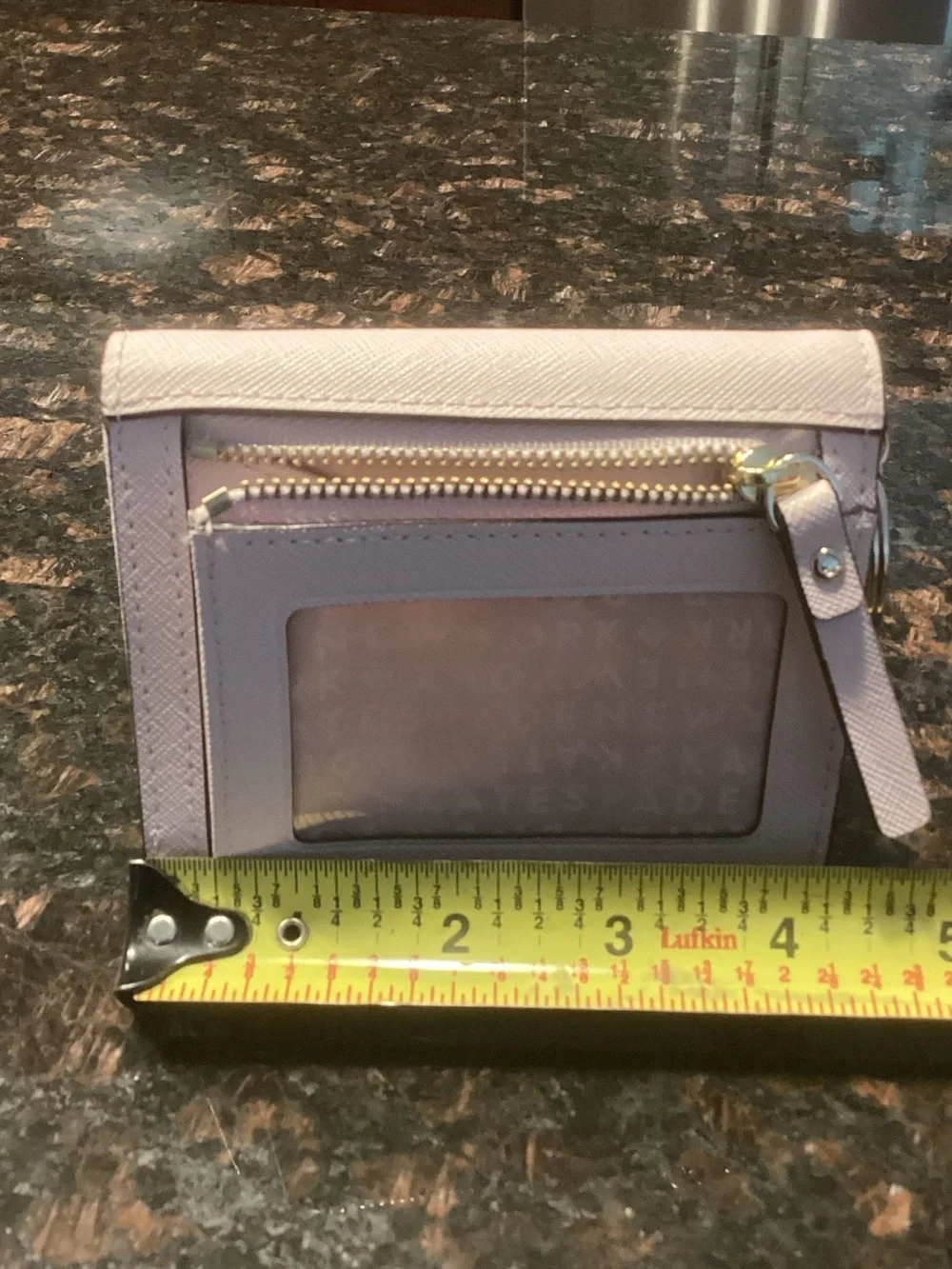 kate spade lavender Saffiano Leather Mini Wallet with Logo Plaque